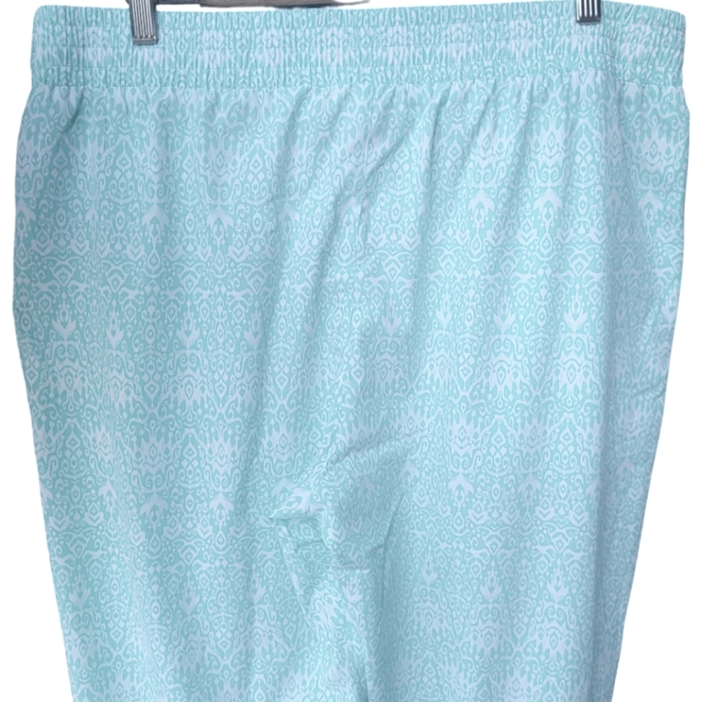 Coolibar Perissa UPF50+ Aire Tapered Pants Cropped Blue White Floral Size XL - Picture 6 of 15